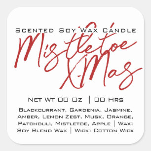 Sticker Carré Calligraphie moderne lettrant bougie noire blanche