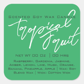 Sticker Carré Calligraphie moderne Lettrer la bougie verte légèr