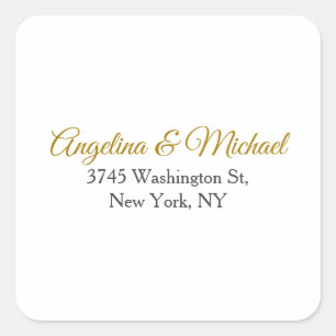 Sticker Carré Calligraphie professionnelle Elegant or couleur