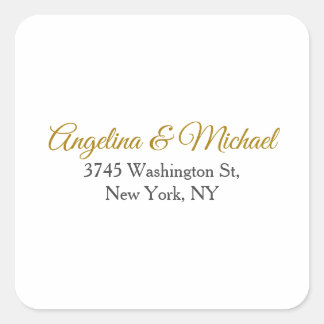 Sticker Carré Calligraphie professionnelle Elegant or couleur