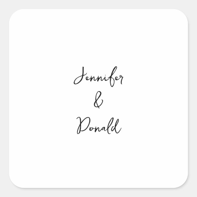 Sticker Carré Calligraphie tendance écriture classique simple pe (Devant)
