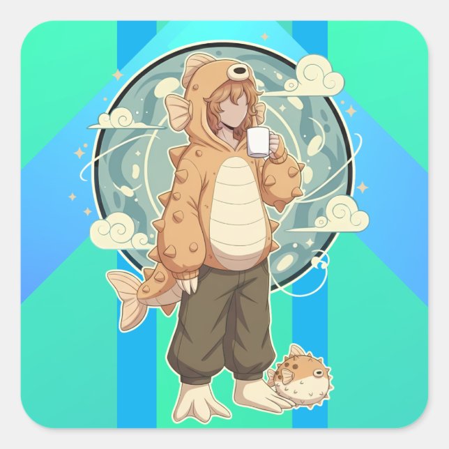 Sticker Carré Calm Before the Puff (Devant)