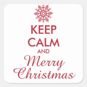 Sticker Carré CALME ET JOYEUX NOËL - texte personnalisé