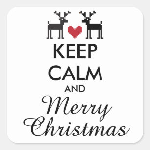 Sticker Carré CALME ET JOYEUX NOËL - texte personnalisé