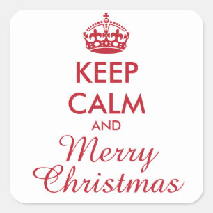 Sticker Carré CALME ET JOYEUX NOËL - texte personnalisé