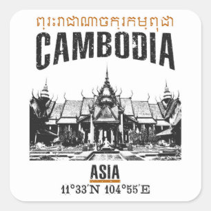 Sticker Carré Cambodge
