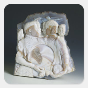 Sticker Carré Cameo depicting Cosimo de Medici (1519-74) and his