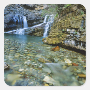 Sticker Carré Cameron Falls dans le parc national Waterton Lakes