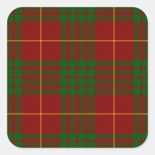 Sticker Carré Cameron tartan rouge vert plaid