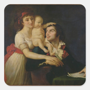 Sticker Carré Camille Desmoulins son épouse Lucile et leur