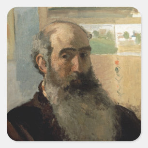 Sticker Carré Camille Pissarro   Autoportrait, 1873