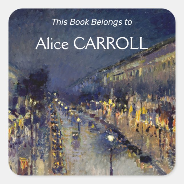 Sticker Carré Camille Pissarro - Boulevard Montmartre en nuit (Devant)