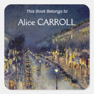 Sticker Carré Camille Pissarro - Boulevard Montmartre la nuit