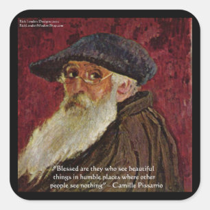 Sticker Carré Camille Pissarro Cadeaux et Cartes de Citation sur