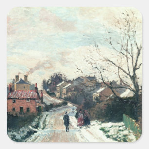 Sticker Carré Camille Pissarro   Fox hill, Upper Norwood, 1870