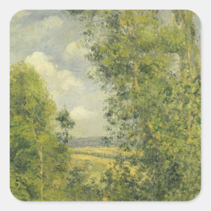 Sticker Carré Camille Pissarro Un repos dans le pré