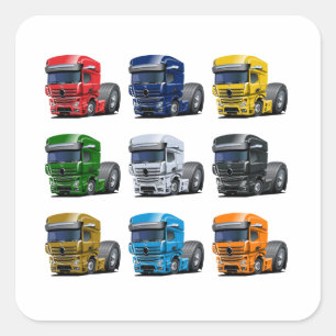 Sticker Carré Camion de dessin