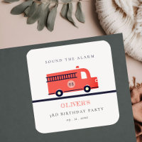 Camion de pompiers rouge mignon de la marine pour 