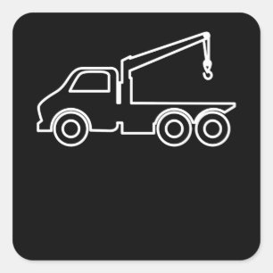 Sticker Carré Camion de remorquage Truck Truck Wrecker Truck Tru