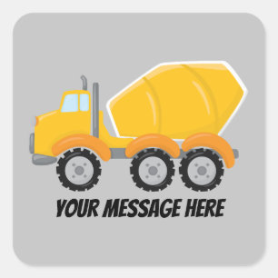 Sticker Carré Camion mélangeur de ciment de construction mûre