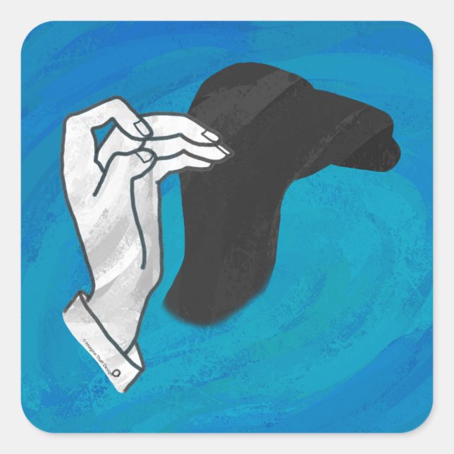 Sticker Carré Camion Ombre Sur Bleu (Devant)