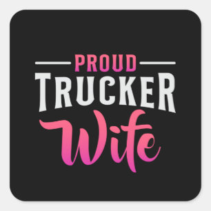 Sticker Carré Camionnette Femme Camionnette Femme Amour Camion D