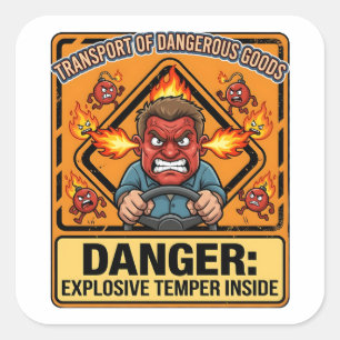 Sticker Carré Camionneur à tempérament explosif   Téléchargement