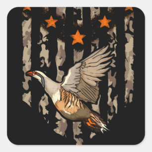 Sticker Carré Camo de chasse aux oiseaux de Chukar