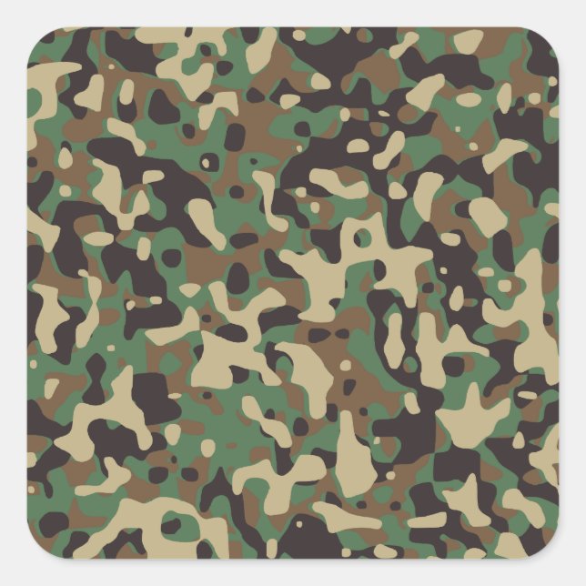 Sticker Carré Camo forêt (Devant)