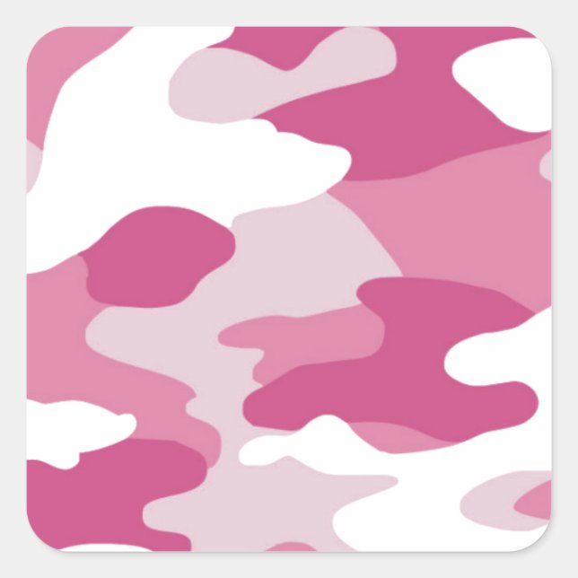 Sticker Carré Camo rose (Devant)
