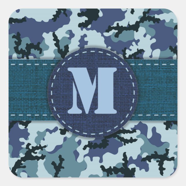 Sticker Carré Camouflage de la marine (Devant)