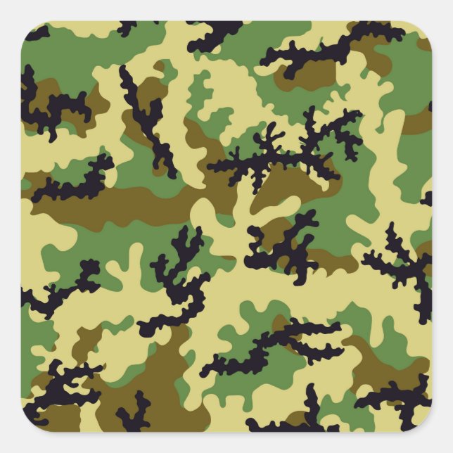 Sticker Carré Camouflage des bois (Devant)