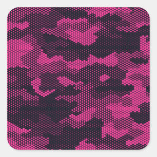 Sticker Carré Camouflage hexagonal, texture militaire arrière -