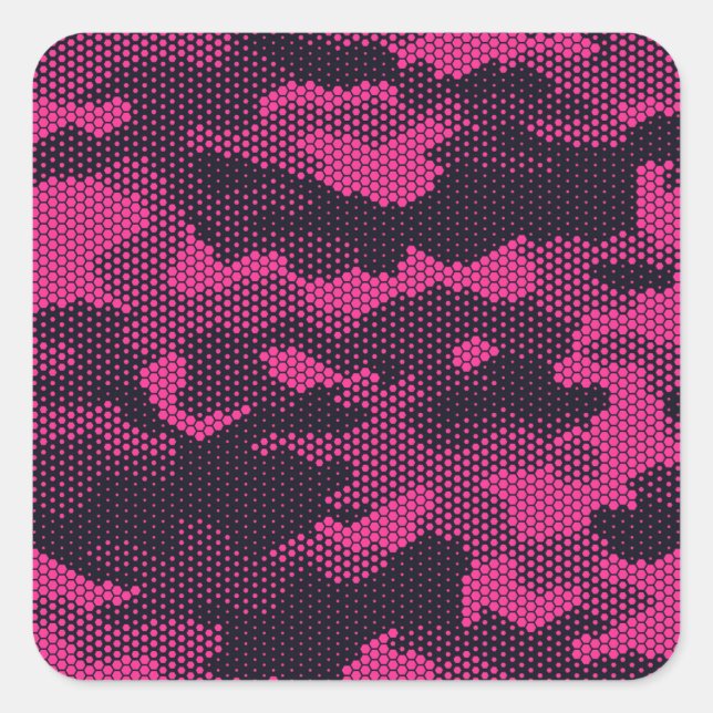 Sticker Carré Camouflage hexagonal, texture militaire arrière -  (Devant)