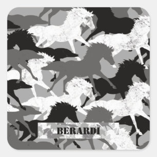 Sticker Carré Camouflage noir et blanc en arctique Camo de Cheva