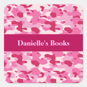 Sticker Carré Camouflage rose