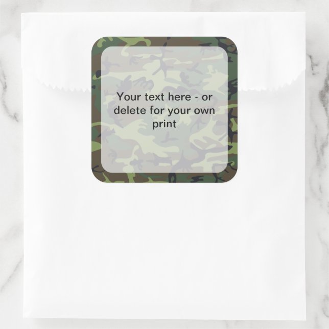 Sticker Carré Camouflage vert, Armée (Sac)