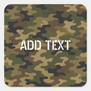 Sticker Carré Camouflage Vert Personnalisé Armée