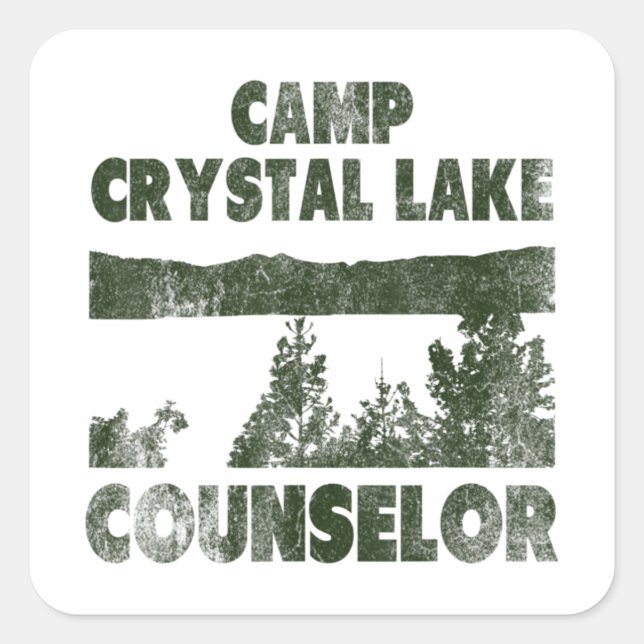 Sticker Carré Camp Crystal Lake Counselor Halloween humorous (Devant)
