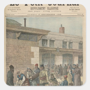 Sticker Carré Camp de réfugié juif