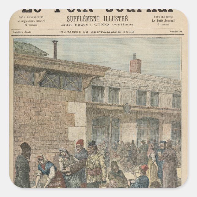 Sticker Carré Camp de réfugiés juifs (Devant)