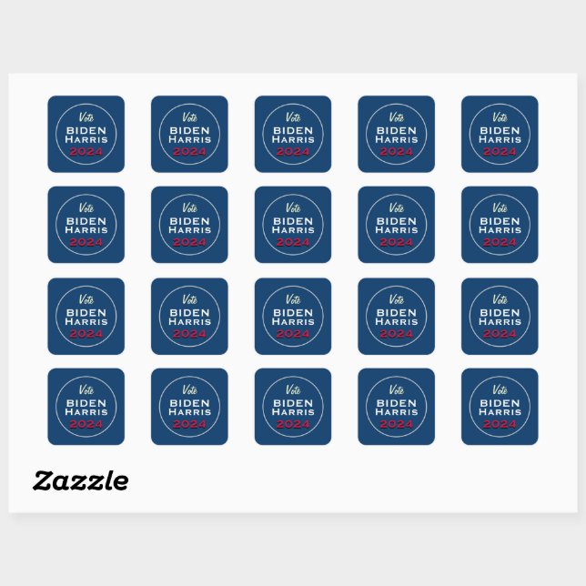 Sticker Carré Campagne Biden Harris 2024 (Feuille)