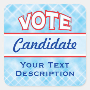 Sticker Carré Campagne électorale candidat politique ÉLECTION VO