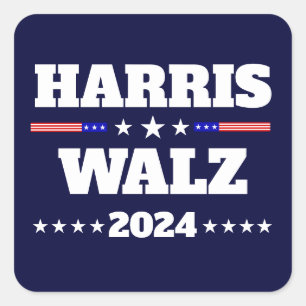 Sticker Carré Campagne présidentielle de Kamala Harris Tim Walz