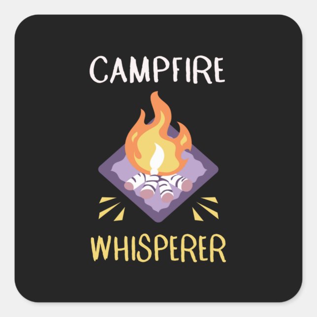 Sticker Carré Camping amusant (Devant)