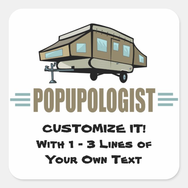 Sticker Carré Camping amusant (Devant)