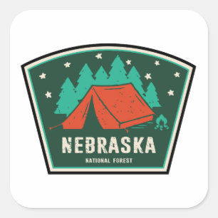 Sticker Carré Camping dans la forêt nationale du Nebraska