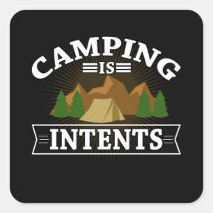 Sticker Carré Camping dans Tentes Outdoors Randonnée Camp