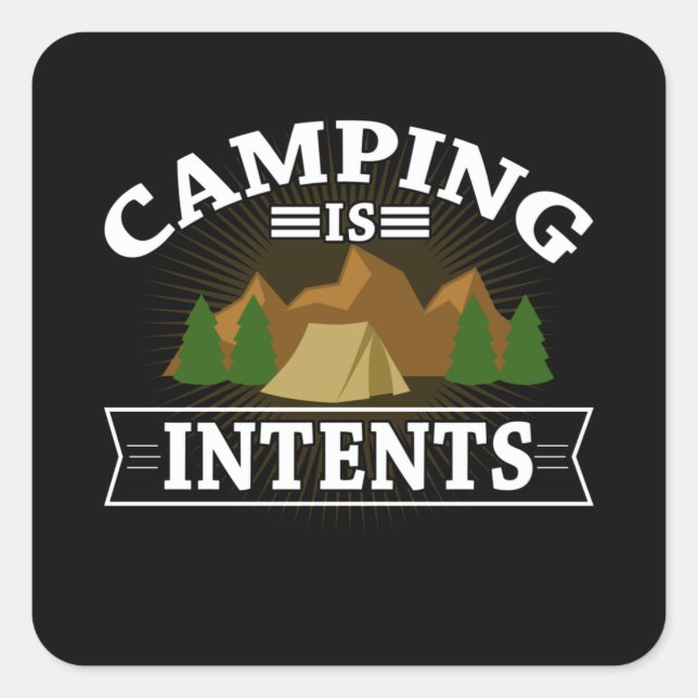 Sticker Carré Camping dans Tentes Outdoors Randonnée Camp (Devant)