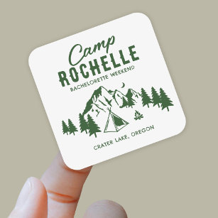 Sticker Carré Camping de Bachelorette moderne